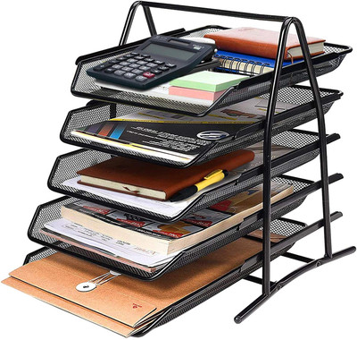 PAVITYAKSH 5 Compartments METAL Desk OrganizerESK(Multicolor)