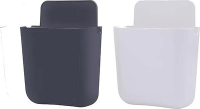 Glitzn 1 Compartments Plastic remote holder(black,white)