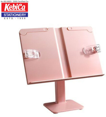 Kebica 1 Compartments Document Holder and Book Reader Stand Textbook Document Holder || Writing Pad Clip Holder Office Business Meeting Use(Pink)