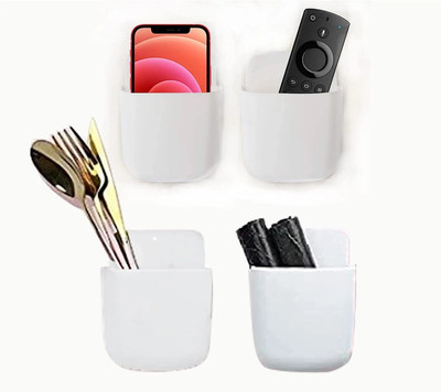 Glitzn 4 Compartments plastic wall mounted(White)