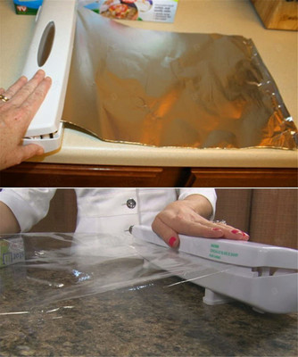 JENY 1 Compartments plastic Tissue Holder,Plastic Wrap Cutter,Cutting Foil & Wax Paper Cling Wrap(Multicolor)