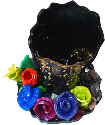 IG Crafter 1 Compartments Resin Ultra Shiny Multipurpose Designer Pen Stand/Tissue Paper Stand/Spoon Stand(Multicolor)