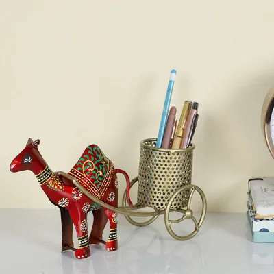 decocraft 1 Compartments Iron Pen Stand(Multicolor)