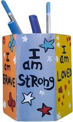 TheArtWell 1 Compartments MDF desk organizer(Motivational Quotes)