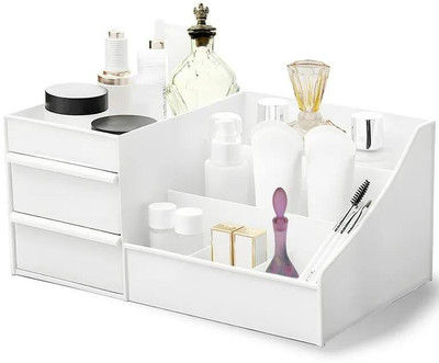 Nivaanmantra 7 Compartments PLASTIC DESKTOP STORAGE BOX(Multicolor)