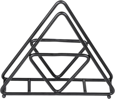 Dolin Decor 1 Compartments Stainless Steel Napkin Holder for Dining Table Tissue Paper Stand for Kitchen, Office, Set of 2(Black)