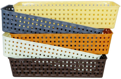 Divyanshi 6 Compartments Plastic Multipurpose Tray(Multicolor)