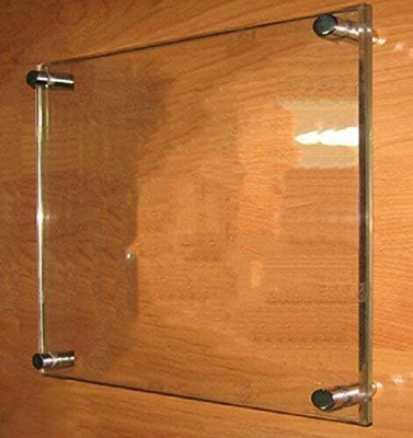 PRIBOX 1 Compartments Acrylic Clear Display Board – Sleek Transparent Holder for Information Displays(Transparent)