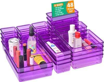 KUBER INDUSTRIES 48 Compartments Acrylic Desk Organiser(Pink)