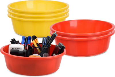 Aaarsh Store 1 Compartments Plastic Desk Organizer(Yellow, Red)