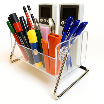 PINOPZA 6 Compartments Acrylic Desk Organizer(Clear)
