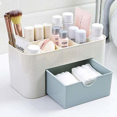 Drunna 7 Compartments Plastic Cosmetic Organizer Stationery Organizer(Multicolor)