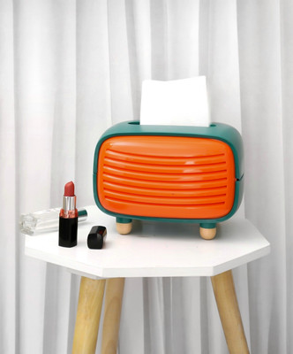 The Procure Store 1 Compartments Plastic Tissue Holder(Orange)