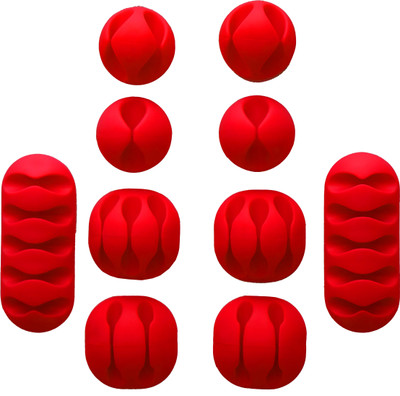 OIVO INDIA 1 Compartments Silicone Cable Organizer(Red)