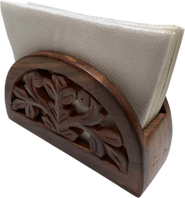 LikeWood Handicrafts 1 Compartments Wood || Napkin/Tissue Holder Sheesham Wood for Tables || Tissue Dispenser(Brown)
