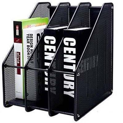 AORDEY 3 Compartments Metal Desk And File Organizer, Cabinet Document Tray(Black)