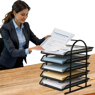 VeleSolv 5 Compartments MESH File Organizer(Black)