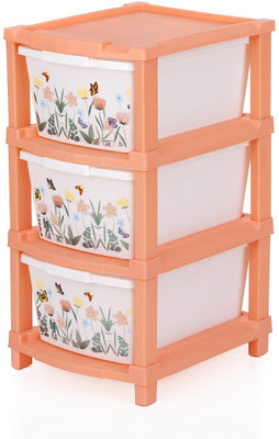 Pinkwhale 3 Compartments Plastic NEW 3XL BUTTERFLY PRINTED MODULAR DRAWER SYSTEM MULTI PURPOSE STORAGE BOX BASKET(Multicolor)