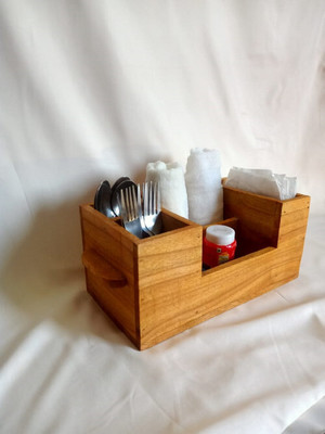 MEGICWOOD 0 Compartments Wooden Desk Organizer(Brown)