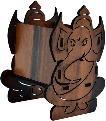 Anita 1 Compartments Wood Ganesh ji stand(Brown)
