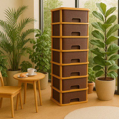 MAXTID 7 Compartments Plastic PP(Brown)