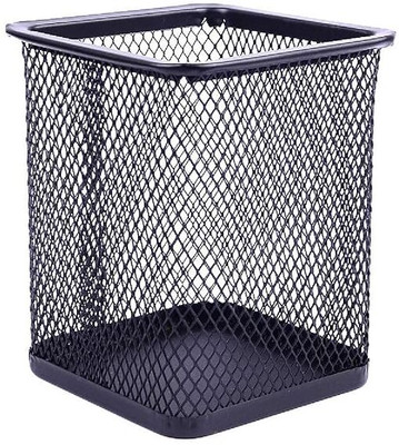 NAYOPI 1 Compartments Metal Net Pen Stand Blue Color with Round Shape Multiuse Stationary Stand Stationery(Black)