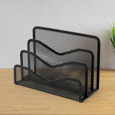 KUBER INDUSTRIES 4 Compartments Iron Office TYPE(Black)