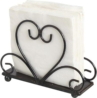XWOOD 1 Compartments Iron Napkin Holder(Brown)