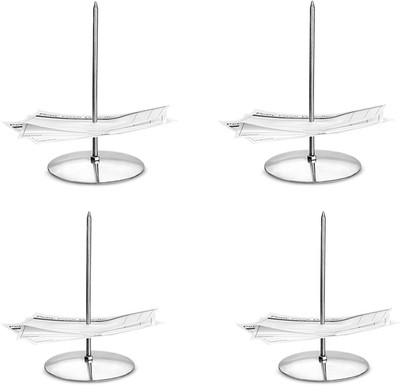 PANKU 1 Compartments Metal Receipt holder / Bill fork(Silver)