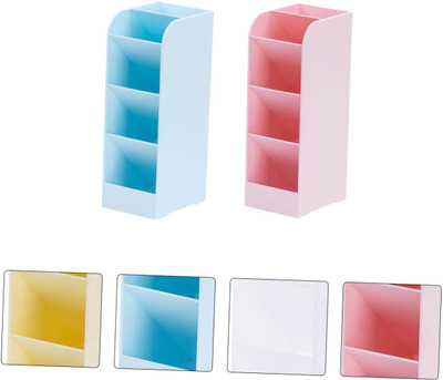 NemiCreation9 4 Compartments Plastic Pen & Pencil Stand(Multicolor)