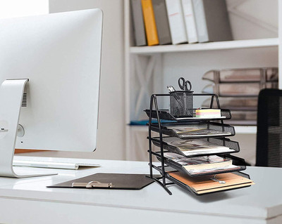 Wishbone 5 Compartments METAL FILE HOLDER(Multicolor)