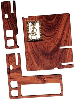 Olha-O 4 Compartments Bell Metal, Sheesham wood pen stand(Brown, Gold)