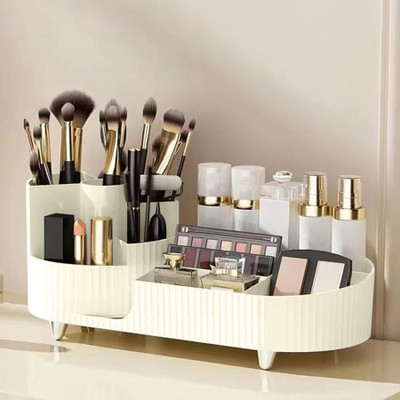 ALOXE 7 Compartments Plastic Cosmetic Drawer Organiser(White)