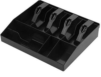 SUKHAD 8 Compartments Plastic Cash Box(Black)