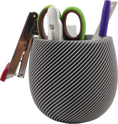 Ddice 1 Compartments Plastic Pen Stand(Grey)