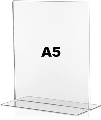 Komalartz 1 Compartments glossy Acrylic Checklist Holder, Sign Holder(Clear)