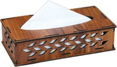 primecode 1 Compartments Wooden Tissue Box(Wood)