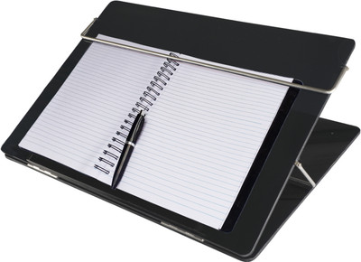 VeleSolv 1 Compartments Virgin Polystyrene Acrylic Desk Elevator (15x21 inches) Table top laptop Stand(Black)