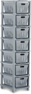 Pinkwhale 7 Compartments Plastic Modular Drawer(Grey)