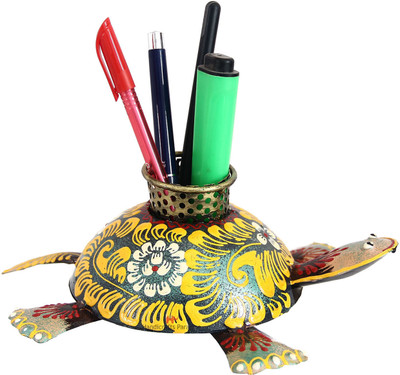 Handicrafts Paradise 1 Compartments Wrouight Iron Pen Stand(Multocolor)