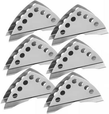 E VYAPAR KENDRA 6 Compartments Stainless Steel Napkin Tissue Paper Holder and Dispenser with Round Holes Napkin Tissue Stand for Kitchen, Restaurant, Office, Dining Table, Café, Hotels(Silver, Pack of 6)