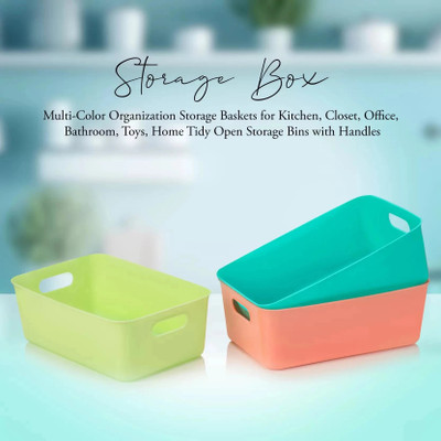 URBANHUDA 3 Compartments Plastic Storage Organizers(Multicolor)