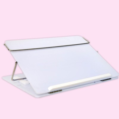 Novesto 1 Compartments Virgin Polystyrene Acrylic Premium Quality Acrylic Table Top For Handwriting | Laptop Stand 15x21 Inch(Milky White)