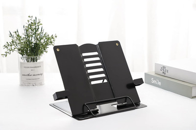 CALIA 1 Compartments Metal Book Stand Holder/Book Stand/Book Holder/Book Organizer(Black)