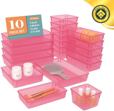 BLADESMITH 10 Compartments PLASTIC Plastic drawer organizer(Pink)