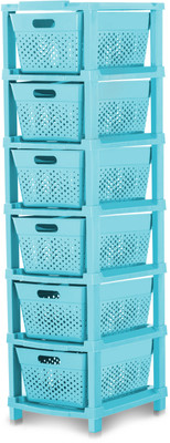 ELINZA 6 Compartments Plastic New Multipurpose Drawer, Storage Organizer For Office & Home(Blue)
