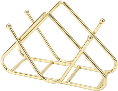 Homely Get Crafty 1 Compartments Iron Napkin Holder(Gold)