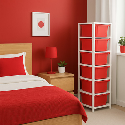 MAXTID 6 Compartments Plastic PP(Red)