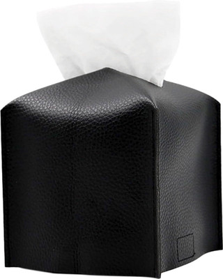 MAYCREATE 1 Compartments PU Tissue Paper Holder(Black)