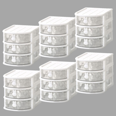 KUBER INDUSTRIES 3 Compartments PP Desk Organizer(White)
